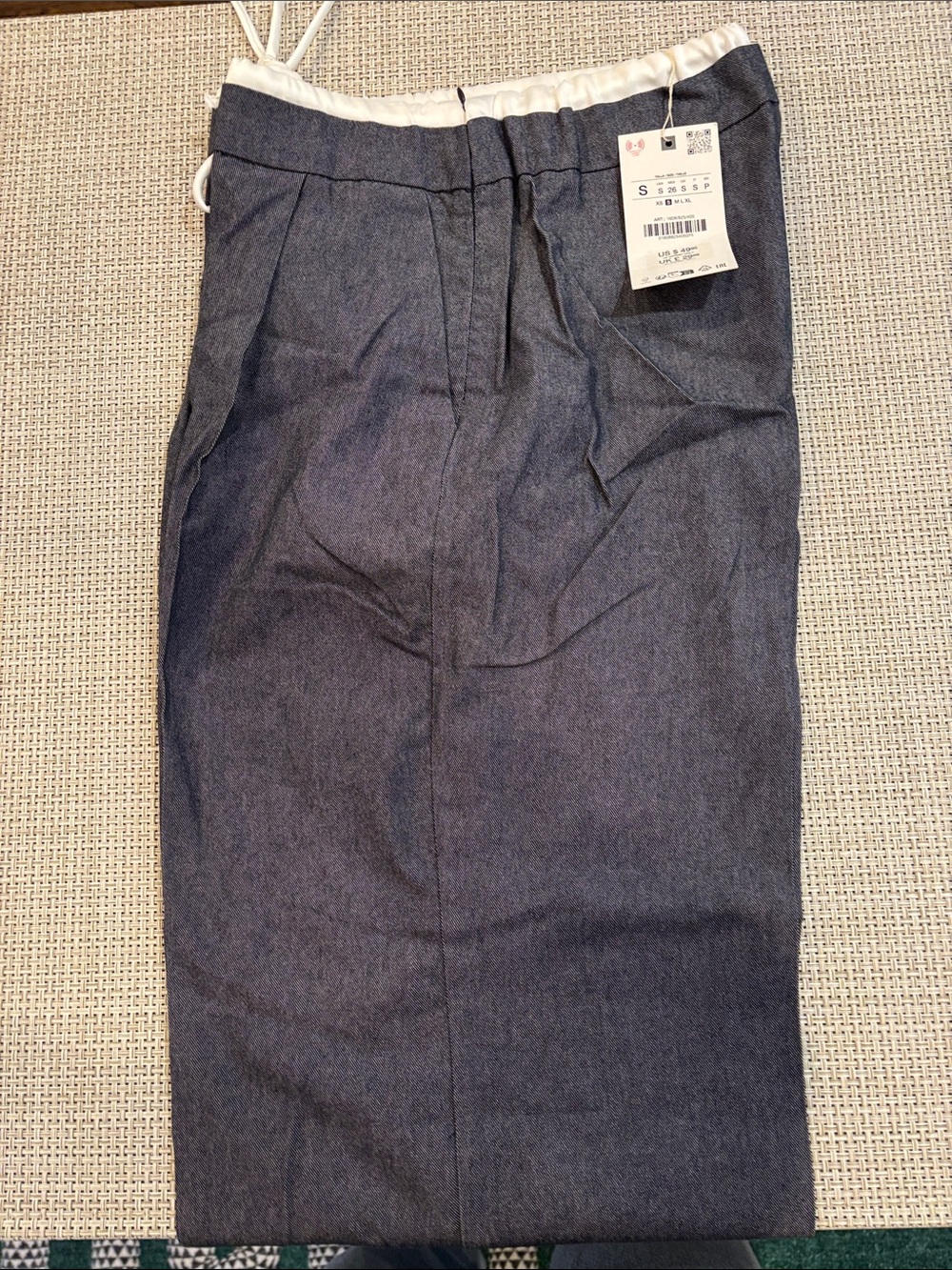 Zara Wide Leg Pants in Denim Blue